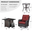 thumbnail image 3 of Bellefurn 4 Pieces Patio Furniture Sets with Fire Pit and Swivel Rocker Chairs,Outdoor Furniture with Fire Pit and Side Table Outdoor Conversation Set for Porch Deck Backyard Poolside, 3 of 13