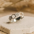 thumbnail image 5 of Anillo De Hexágono Con Zirconias Para Mujer De Plata 925 Plateado 7, 5 of 5