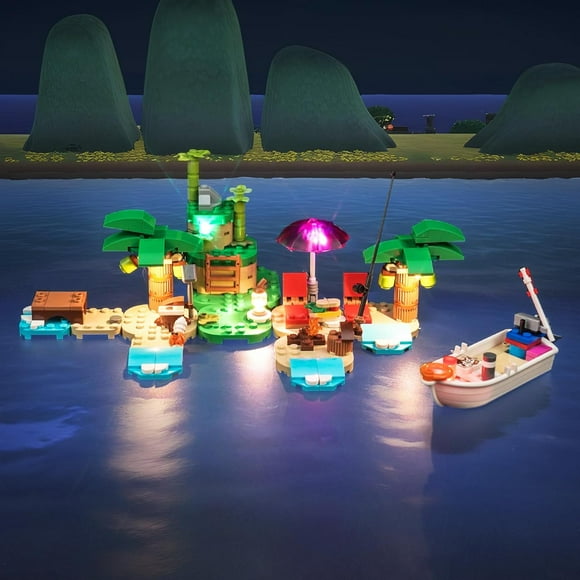 TRAHOO-LED Light Kit Compatible with Lego Animal Crossing Kapp’n’s Island Boat Tour, Creative Lighting Compatible with Lego 77048-No Model