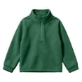 thumbnail image 6 of Boys Girls Quarter Zip Pullover Jacket Solid Drop Shoulder Long Sleeve Top Fall Winter Fashion Clothes, 6 of 7