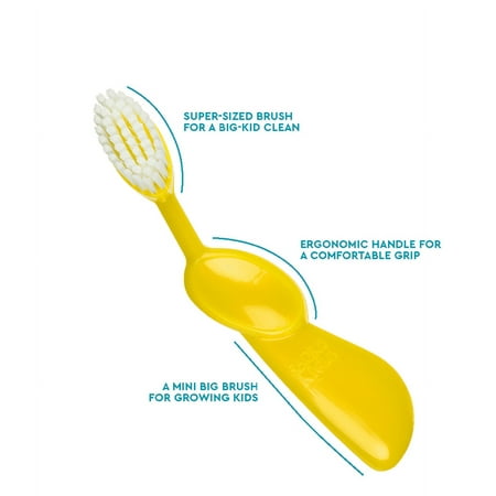 RADIUS Kidz Toothbrush Children's Right Hand BPA Free ADA Accepted Designed to Clean Teeth & Gums for Children 6 Years & Up -Yellow