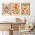 thumbnail image 2 of 3Pcs Framed Mexican Floral Canvas Wall Art (16"x24"), Abstract Orange Botanical Latin Folk Wall Decor, Vintage Mid Century Modern Tropical Flower Art Print for Office Farmhouse, 2 of 7
