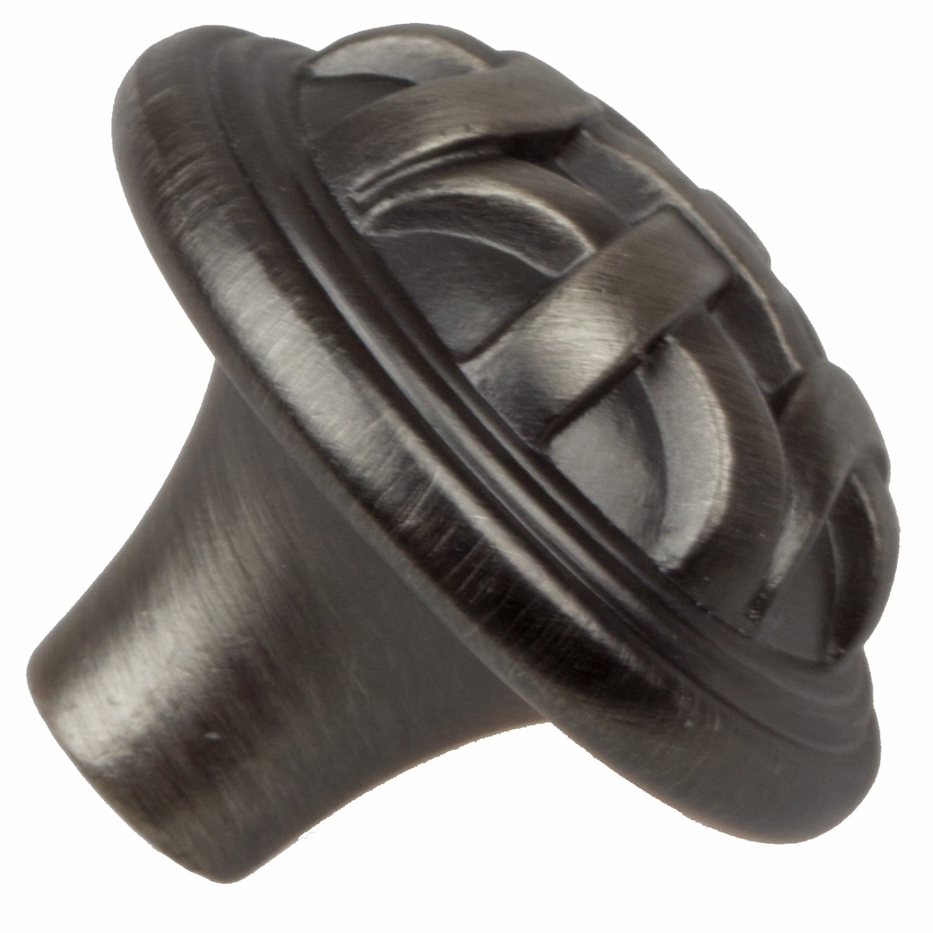 GlideRite 1-1/4 in. Round Braided Cabinet Knob, Satin Pewter, Pack of 10
