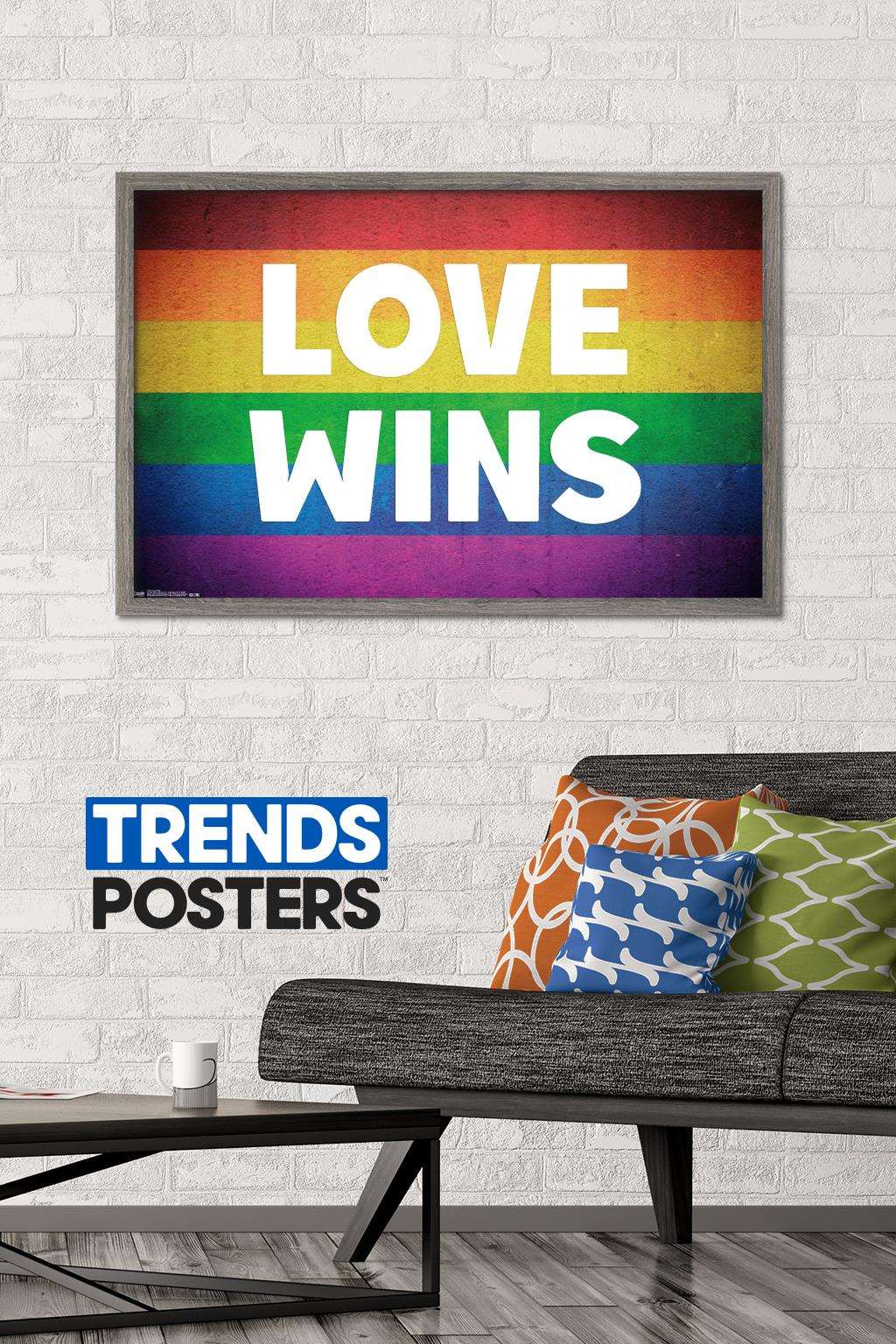 Love Wins Wall Poster, 22.375" x 34", Framed