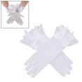 thumbnail image 6 of Abbraccia Ladies Lace Gloves Bow Decor Bridal Gloves Durable Full Finger Gloves Multifunction Costumes Gloves for Wedding Festive Opera White, 6 of 9