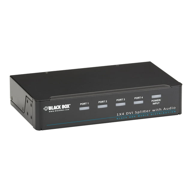 Black Box x 4 4 x DVI-D Audio Répartiteur et HDCP, 1 - Répartiteur Vidéo/audio - DVI + 4 x Audio - Compatible TAA