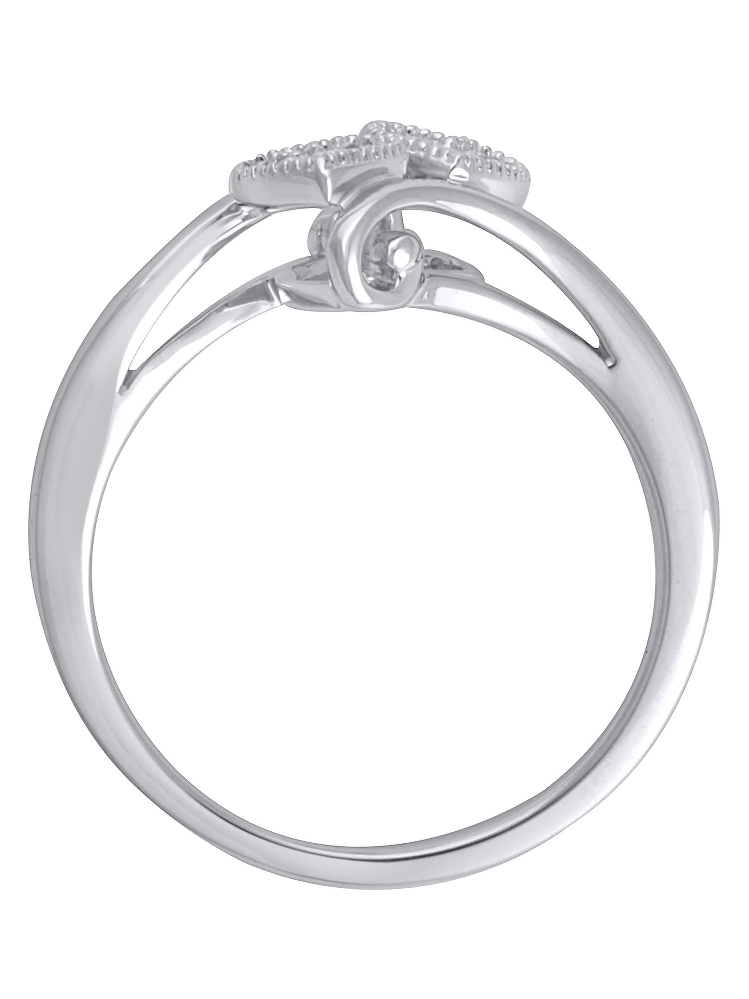 Diamond Accent (I3 clarity, J-K color) Hold My Hand Diamond Heart Promise Ring in Sterling Silver, Size 9