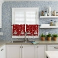 thumbnail image 6 of Christmas Gnomes Kitchen Curtains and Valances Set, Rod Pocket Curtains Tier Farmhouse Window Curtains 24 Inch Length, Xmas Red Poinsettia Snowflake Winter 3 Piece Kitchen Curtains Set, 6 of 6
