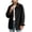 Black, variant on Women's Corduroy Collar Shacket Jacket Casual Long Sleeve Button Down Loose Fit Utility Coat Oversized Fall Outerwear with Big Patch Pockets