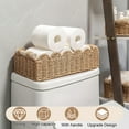 thumbnail image 6 of Woven Storage Basket Handmade, Paper Rope Toilet Paper Basket with Wooden Handles, Neutral Decorative Wicker Storage Organiser for Living Room, Home, Bathroom, Large, 6 of 8