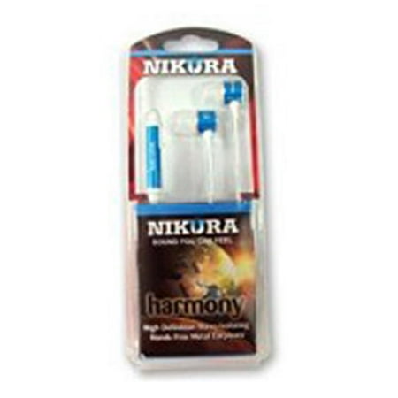 Nikura NI-HARMONY-BLU Harmony High Definition Noise-Isolating Hands Free Metal Earphone - Blue