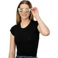 thumbnail image 2 of BuySeasons Yellow and Green Pride Rainbow Unisex Adult Halloween Sunglasses Costume Accessory - One, 2 of 3