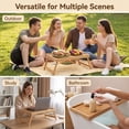 thumbnail image 7 of 2 Pack Bed Tray Table with Folding Legs,Bamboo Breakfast in Bed for TV Table,Laptop Computer Tray,Eating,Snack Tray, 7 of 7