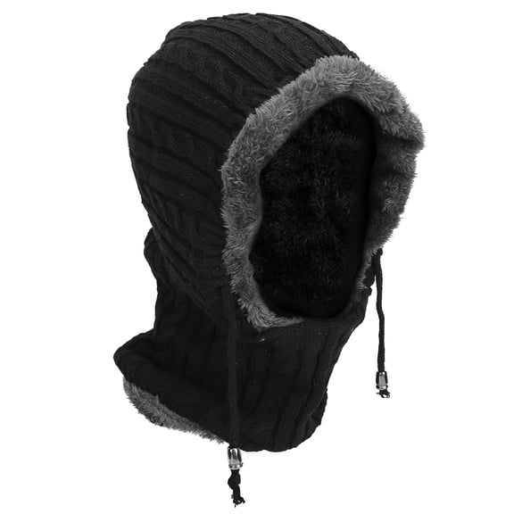 Winter Knitted Hat Beanie Neck Warmer Set Soft Thermal Fleece Lined Cold Weather Cap for Men Women