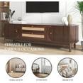 thumbnail image 5 of Rattan TV Stand for TVs up to 75" - Modern Farmhouse Media Console with Boho Charm, Multi-Functional Storage, and Solid Wood Legs - Natural & Brown Television Cabinet for Living Room, 5 of 7