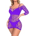 thumbnail image 1 of Eashery Fishnet Bodysuit for Women Mesh Bag Skirt Pajamas Womens Underwear Set B A, 1 of 5