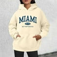 thumbnail image 2 of Bibifish Graphic Womens Hoodies Miami City Letter Print Long Sleeve Oversized Hooded sweatshirts Soft Drawstring Trendy Outfits With Pocket, 2 of 4