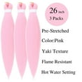 thumbnail image 3 of SUTENGDA Blue Braiding Hair Pre stretched Box Braid Kanekalon Braiding Hair Prestretched Human Hair 26Inch, 3 of 6