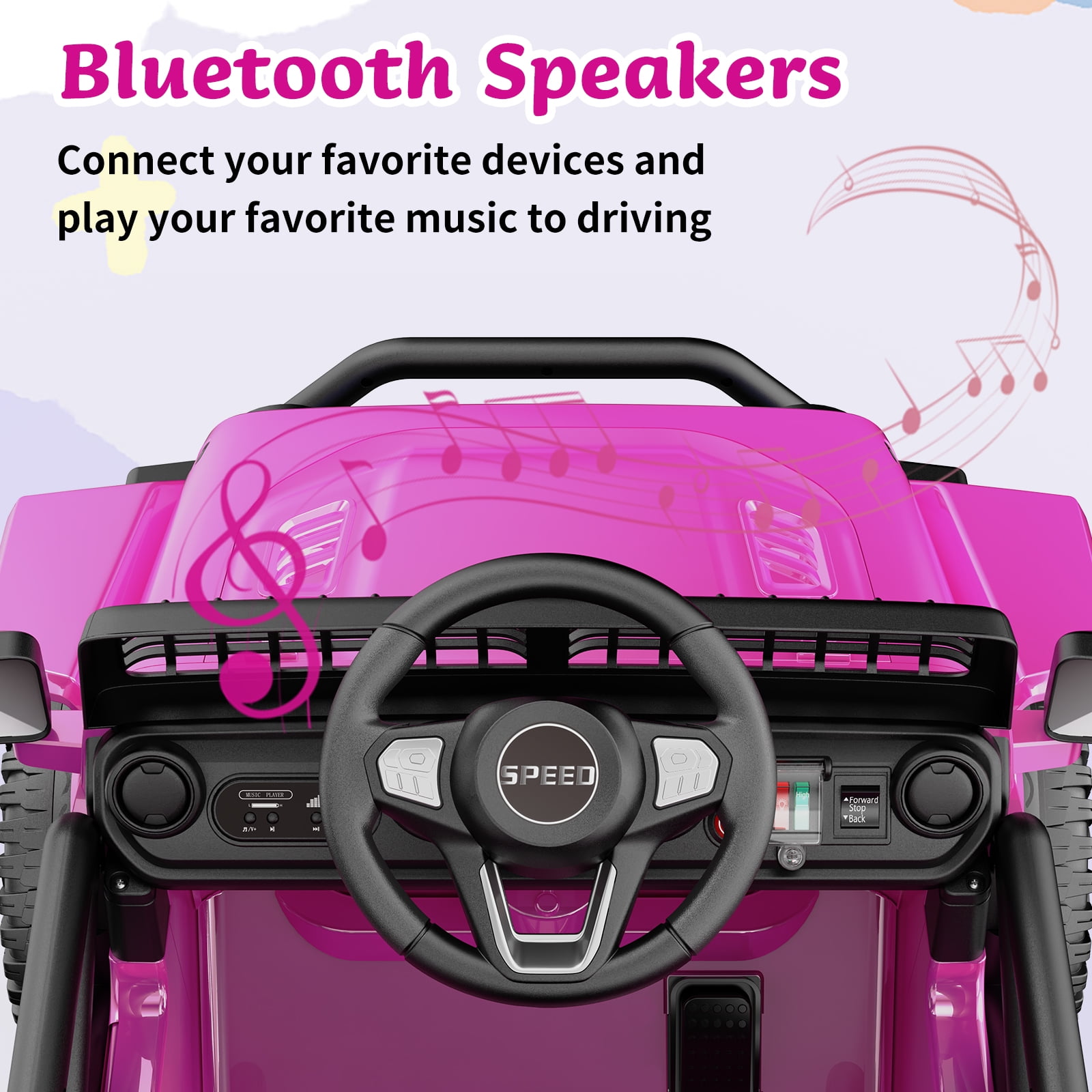 HHVEL 12V 7AH Ride on Toys for kids, Ride on Cars with Remote Control ,2x35W Motors, 3.5MPH Max Speed, Music Player