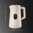 thumbnail image 3 of 1.5L Electric Kettle Stainless Steel, Double Wall Cool Touch Teapot, Fast Boil, Precise Temperature Control, LCD Display, Auto Shut-Off, BPA-Free,Keep Warm Function, Cream White, 3 of 8