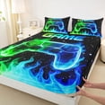 thumbnail image 4 of Erosebridal Green Blue Console Queen Sheet Sets For Kids Boys,Teens Gamepad Gaming Bed Set For Gamer 4pcs, 4 of 6