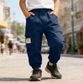 thumbnail image 5 of Gyexs Toddler Boys Jogger Pants Uniform Pants with Pockets Elastic Waist Casual Pants for Kids, 5 of 8