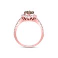 thumbnail image 4 of 14kt Rose Gold Womens Round Brown Diamond Teardrop Cluster Ring 1 Cttw, 4 of 4