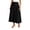 Black, variant on Women’s 100% Cotton Midi Skirt | High Waist Panelled A-Line Flared Skirt with Side Gathers | Soft Breathable Summer Casual Wear