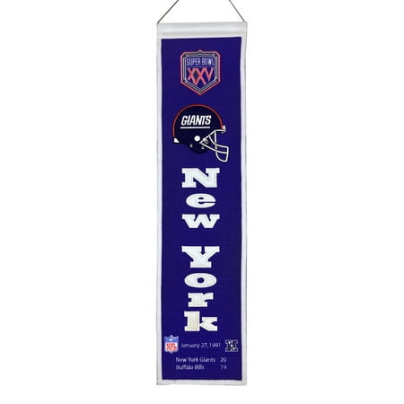 Super Bowl Dynasty Banner - New York NY Giants Super Bowl XXV (25) Championship Heritage Banner