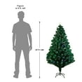 thumbnail image 5 of Hengu 5ft Pre-Lit Fiber Optic Artificial Christmas Tree with Multicolor LED Lights, Metal Stand Holiday Decoration, 5 of 9