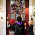 thumbnail image 5 of Lumiparty 18" Halloween Wreath for Front Door,  Outdoor Indoor Decor for Window, Mantel, Wall, Fireplace Artificial Decorations, Purple, 5 of 7