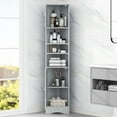 thumbnail image 2 of HSUNNS 67-inch Tall Corner Storage Cabinet with Doors & Shelves, Freestanding Storage Cabinet for Bathroom, Living Room, Kitchen, Grey, 2 of 11
