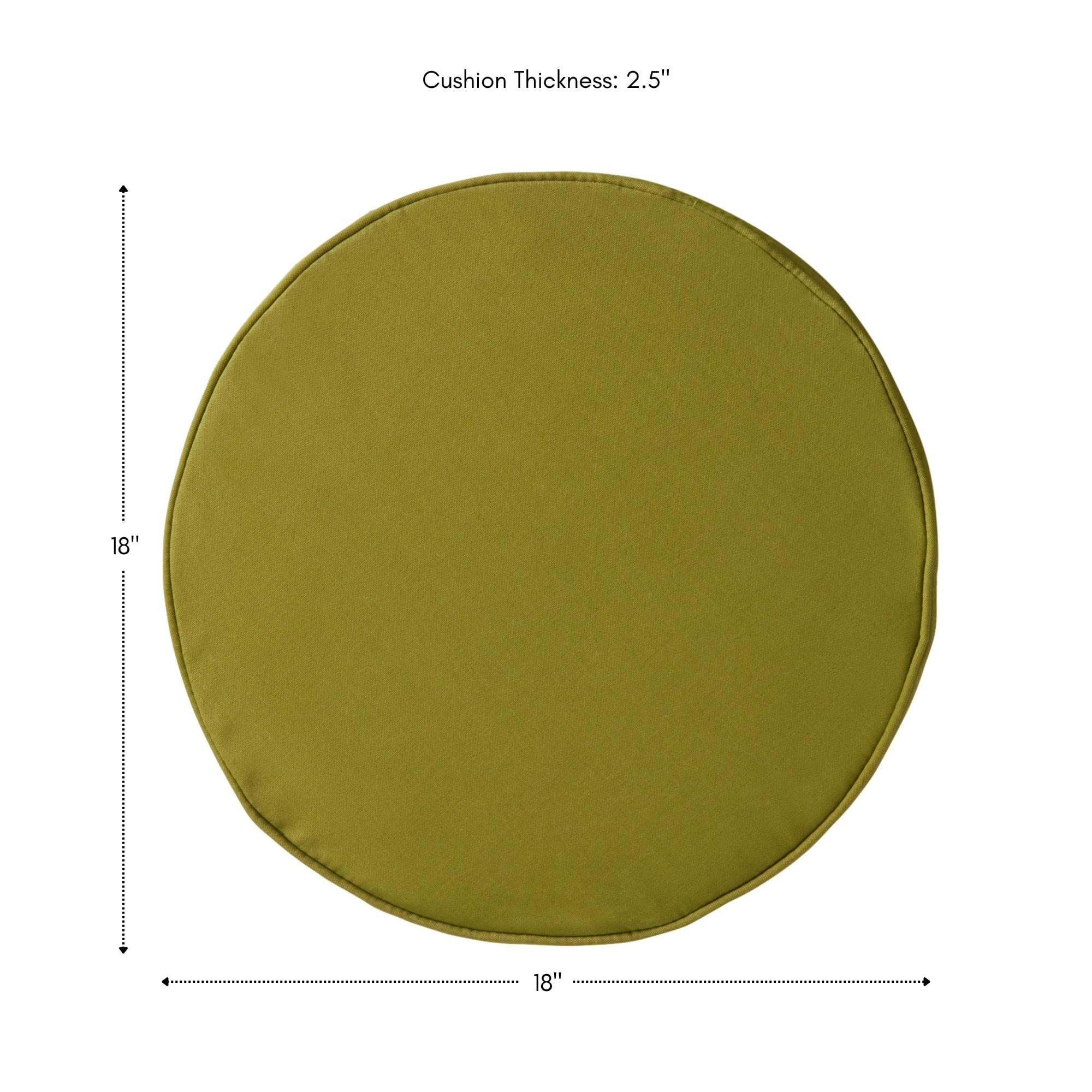 Greendale Home Fashions Outdoor 18'' x 18'' Round Seat Pad, Set of 2, Kiwi