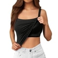 thumbnail image 1 of Camiseta elástica para mujer: sin mangas, tejido suave y transpirable, camiseta informal para combinar con otras prendas o hacer ejercicio. Tallas S/XL., 1 of 7