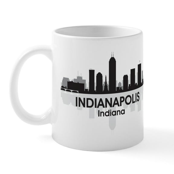 CafePress - Indianapolis Skyline Mug - 11 oz Ceramic Mug - Novelty Coffee Tea Cup