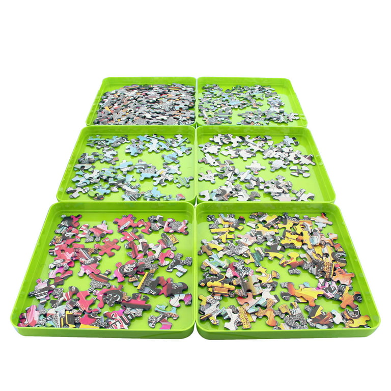 Puzzle sorting trays with lid stackable 9 x 9 puzzle sorter