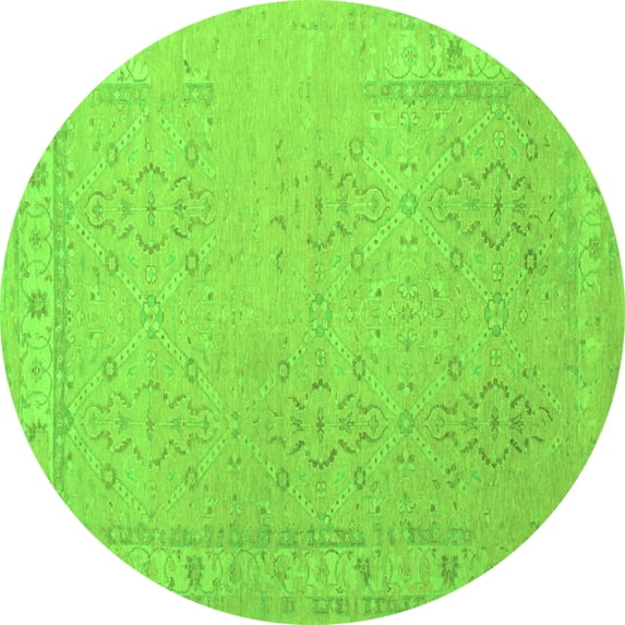 Ahgly Company Indoor Round Persian Green Traditional Area Rugs, 7' Round