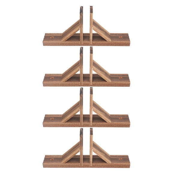 HAMPPLIES 4pcs Fence Post Support for Supporting Garden Fences with Wood Brown