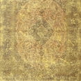 thumbnail image 1 of Ahgly Company Indoor Square Traditional Saffron Yellow Persian Area Rugs, 4' Square, 1 of 6