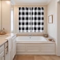 thumbnail image 3 of Vintage Farmhouse Kitchen Curtains 84 Inch Length, Black and White Checkered Grommet Top Bedroom Living Room Curtains, Light Filtering Cafe Curtain Drapes 2 Panels Set 104''x84'', 3 of 9
