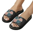 thumbnail image 5 of GZHJMY Stylish Slides for Women Men, Modern American Skull Like The American Flag Soft Flexible Slip-on Sandals Slippers, 5 of 7