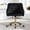 Black, variant on Modern Linen Fabric Accent Chair, Comfy Upholstered Vanity Chair with 360 Degree Swivel, Height Adjustable Office Desk Chair, Task Chair with Soft Arm and Back for Home, Office, White