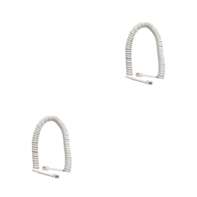 sweethay Cable telefónico de PVC y PP - Amplia aplicación y accesorios duraderos para teléfonos Suministros telefónicos blanco 4 núcleos 2 blanco 4 núcleos 2 metros 2piezas