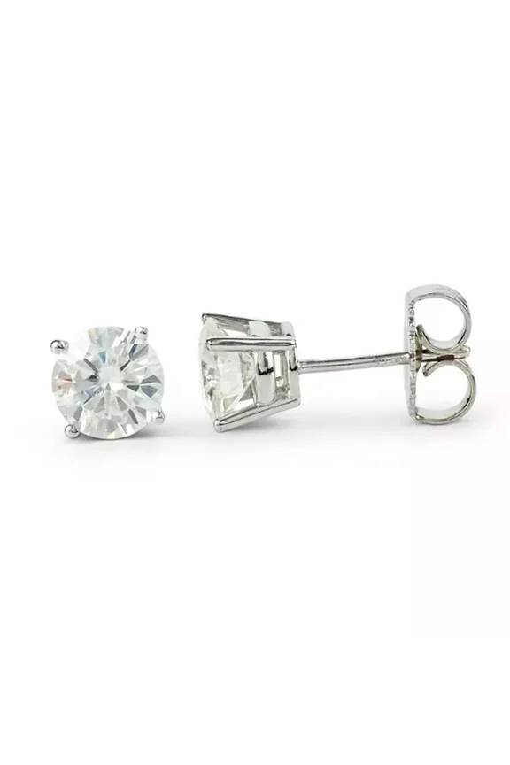 3.60 Ct Certified Treated White Diamond Solitaire Studs 925 Silver Great Shine