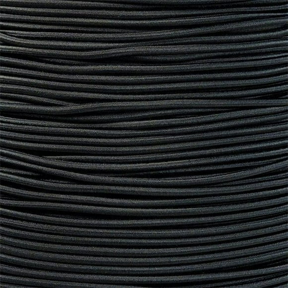 GOLBERG Elastic Shock Cord - 2.5mm, 1/32, 1/16, 3/16, 5/16, 1/8, 3/8, 5/8, 1/4, 1/2 inch diameter - Variety Colors – 10, 25, 50, 100 ft length - Made in the USA (Black, 1/2in x 10ft)