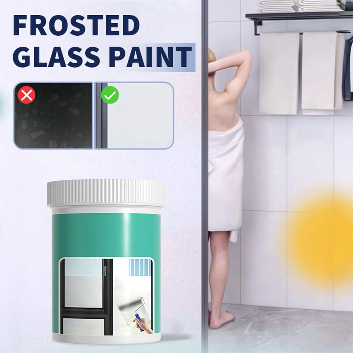Water-Based Transparent Frosted Glass Paint,Frosted Glass Paint kit for Window, Frosted Glass Window Spray for Bathroom, Kitchen, Sliding Door(500g)