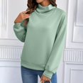 thumbnail image 6 of Sweatshirts for Women Puff Sleeve Relaxed Fit Casual Pullover with Front V Fall Versatile Comfy Tops Mint Green XXL, 6 of 8