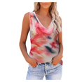 thumbnail image 1 of Pompotops Women's Pullover Sleeveless V Neck Splicing Vest Tops, 1 of 7