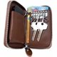 thumbnail image 4 of llaves de cuero genuino Estuches para llaves de cuero Monedero Monedero con cremallera Bolsa de almacenamiento para llaves Bolsa con cremallera Marrón, 4 of 5