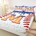 thumbnail image 4 of Erosebridal Orange Monogrammed M Full Size Sheets, Sport Baseball Bed Sheets, Kids Boys, 4pcs, 4 of 5